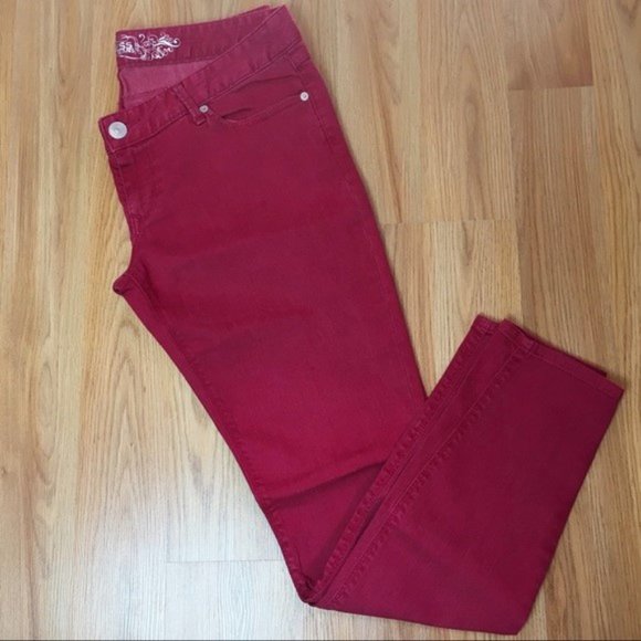 Express Magenta Zelda Ultra Low Rise Skinny Jean Leggings Size 12 - Picture 4 of 7